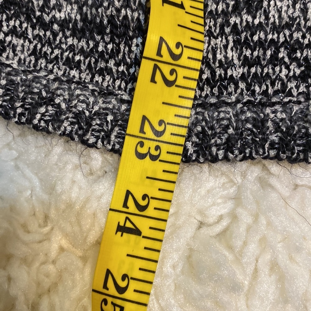 STYLE & CO XL CARDIGAN SWEATER BLACK WHITE W/ SILVER METALLIC THREAD Par… - Picture 12 of 13